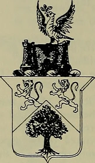 An illustration from America heraldica : a compilation of coats of arms, crests and mottoes of prominent American families settled in this country before 1800, 1887, leaf 225