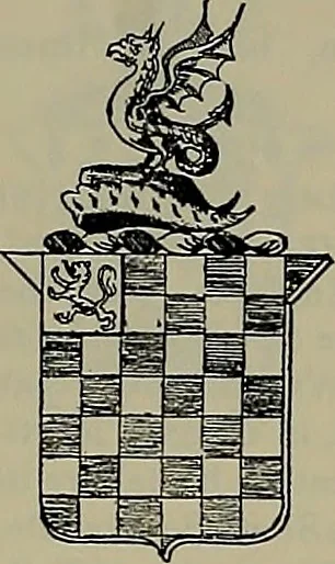 An illustration from America heraldica : a compilation of coats of arms, crests and mottoes of prominent American families settled in this country before 1800, 1887, leaf 226