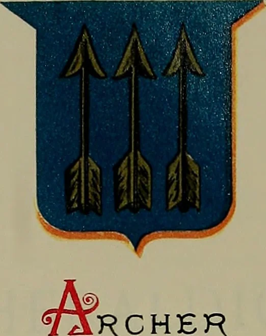 An illustration from America heraldica : a compilation of coats of arms, crests and mottoes of prominent American families settled in this country before 1800, 1887, leaf 24