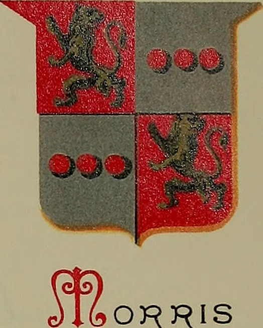 An illustration from America heraldica : a compilation of coats of arms, crests and mottoes of prominent American families settled in this country before 1800, 1887, leaf 24