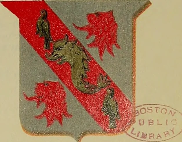 An illustration from America heraldica : a compilation of coats of arms, crests and mottoes of prominent American families settled in this country before 1800, 1887, leaf 24