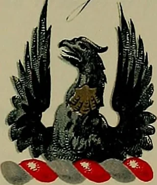 An illustration from America heraldica : a compilation of coats of arms, crests and mottoes of prominent American families settled in this country before 1800, 1887, leaf 260