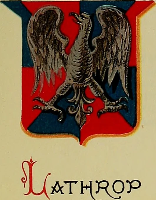An illustration from America heraldica : a compilation of coats of arms, crests and mottoes of prominent American families settled in this country before 1800, 1887, leaf 32