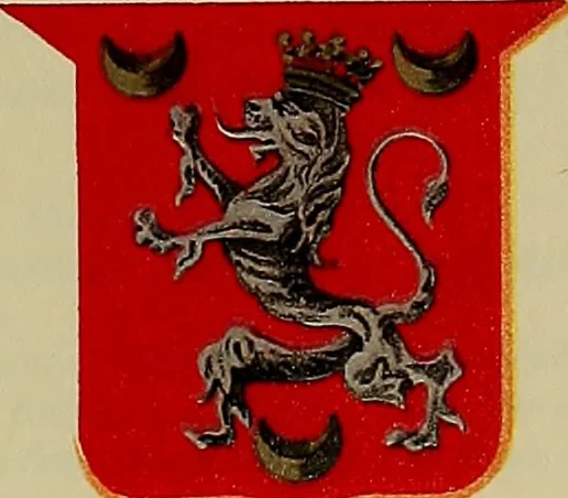 An illustration from America heraldica : a compilation of coats of arms, crests and mottoes of prominent American families settled in this country before 1800, 1887, leaf 32