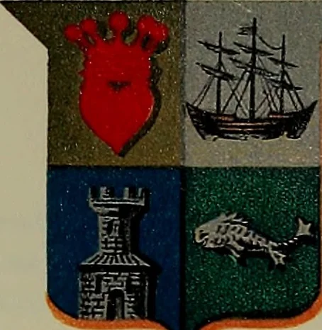 An illustration from America heraldica : a compilation of coats of arms, crests and mottoes of prominent American families settled in this country before 1800, 1887, leaf 40