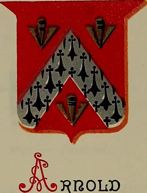 An illustration from America heraldica : a compilation of coats of arms, crests and mottoes of prominent American families settled in this country before 1800, 1887, leaf 48