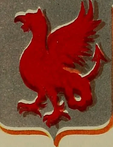 An illustration from America heraldica : a compilation of coats of arms, crests and mottoes of prominent American families settled in this country before 1800, 1887, leaf 48