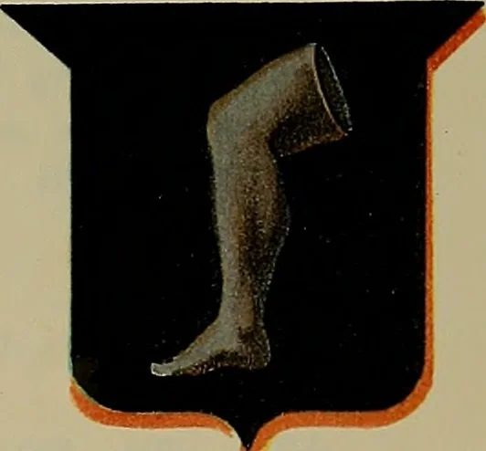 An illustration from America heraldica : a compilation of coats of arms, crests and mottoes of prominent American families settled in this country before 1800, 1887, leaf 48