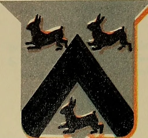 An illustration from America heraldica : a compilation of coats of arms, crests and mottoes of prominent American families settled in this country before 1800, 1887, leaf 48