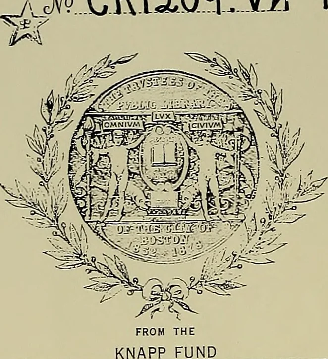 An illustration from America heraldica : a compilation of coats of arms, crests and mottoes of prominent American families settled in this country before 1800, 1887, leaf 5