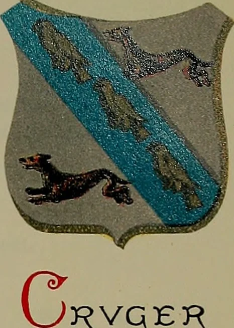 An illustration from America heraldica : a compilation of coats of arms, crests and mottoes of prominent American families settled in this country before 1800, 1887, leaf 58