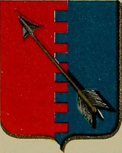 An illustration from America heraldica : a compilation of coats of arms, crests and mottoes of prominent American families settled in this country before 1800, 1887, leaf 58