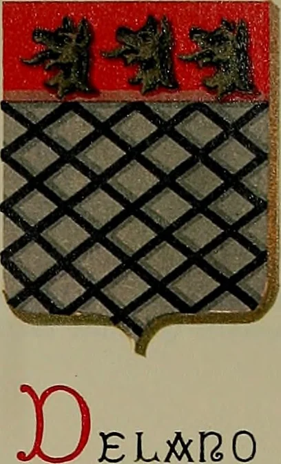An illustration from America heraldica : a compilation of coats of arms, crests and mottoes of prominent American families settled in this country before 1800, 1887, leaf 70