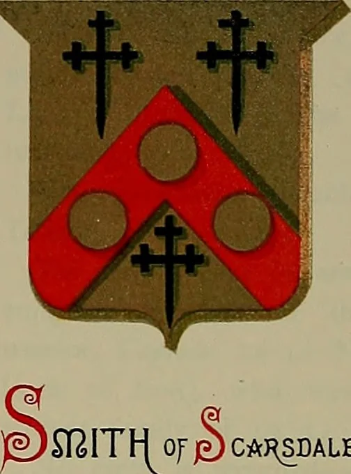 An illustration from America heraldica : a compilation of coats of arms, crests and mottoes of prominent American families settled in this country before 1800, 1887, leaf 70