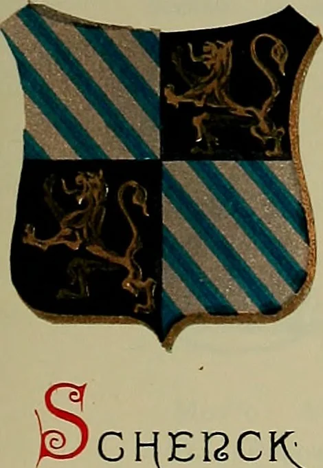 An illustration from America heraldica : a compilation of coats of arms, crests and mottoes of prominent American families settled in this country before 1800, 1887, leaf 70