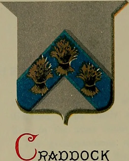 An illustration from America heraldica : a compilation of coats of arms, crests and mottoes of prominent American families settled in this country before 1800, 1887, leaf 80