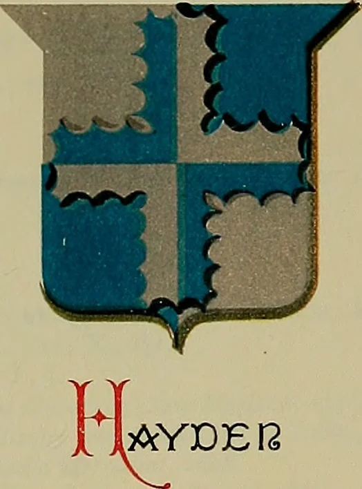 An illustration from America heraldica : a compilation of coats of arms, crests and mottoes of prominent American families settled in this country before 1800, 1887, leaf 80