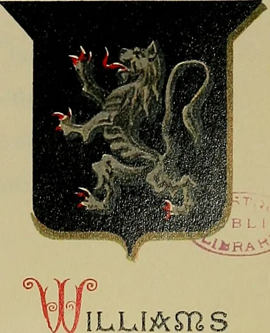 An illustration from America heraldica : a compilation of coats of arms, crests and mottoes of prominent American families settled in this country before 1800, 1887, leaf 80