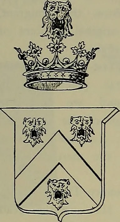 An illustration from America heraldica : a compilation of coats of arms, crests and mottoes of prominent American families settled in this country before 1800, 1887, leaf 94