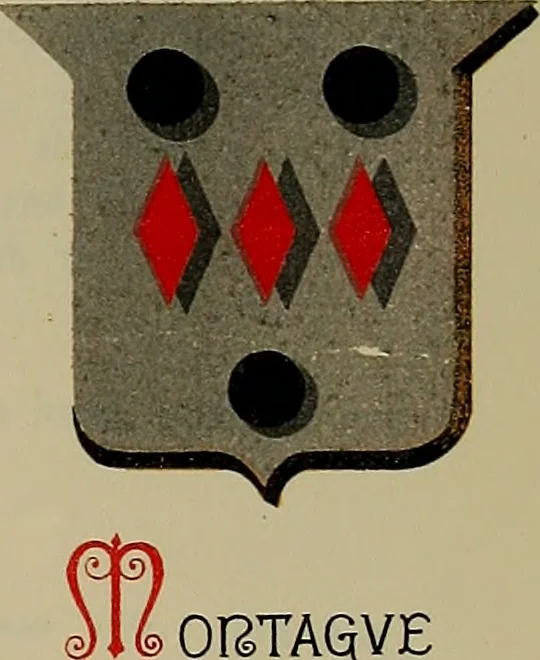 An illustration from America heraldica : a compilation of coats of arms, crests and mottoes of prominent American families settled in this country before 1800, 1887, leaf 96