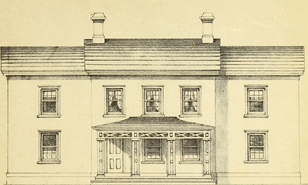 An illustration from The American architect : comprising original designs of cheap country and village residences, with details, specifications, plans and directions, and an estimate of the cost of each design, 1849, leaf 120