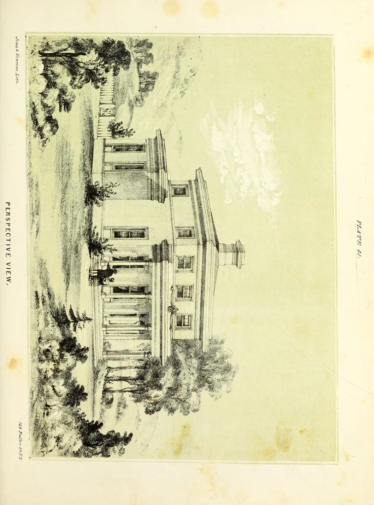An illustration from The American architect : comprising original designs of cheap country and village residences, with details, specifications, plans and directions, and an estimate of the cost of each design, 1849, leaf 130