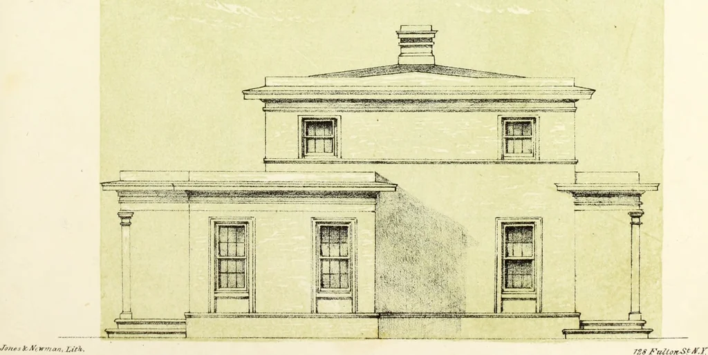 An illustration from The American architect : comprising original designs of cheap country and village residences, with details, specifications, plans and directions, and an estimate of the cost of each design, 1849, leaf 132