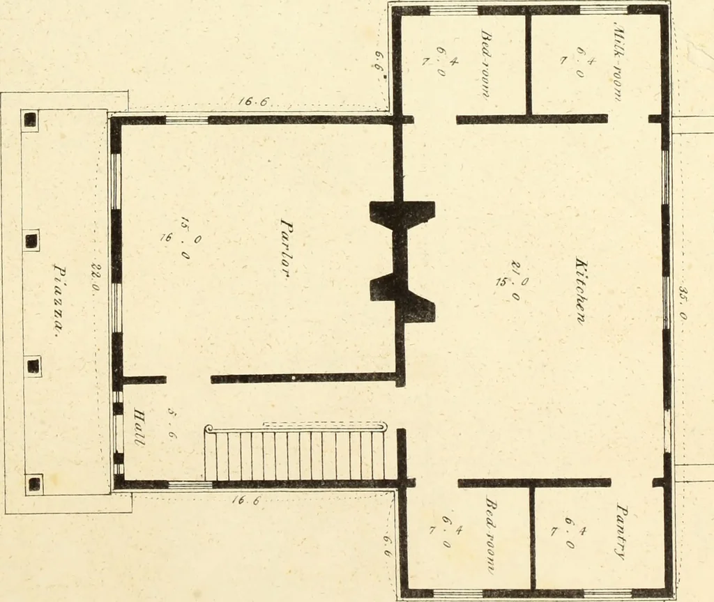 An illustration from The American architect : comprising original designs of cheap country and village residences, with details, specifications, plans and directions, and an estimate of the cost of each design, 1849, leaf 134