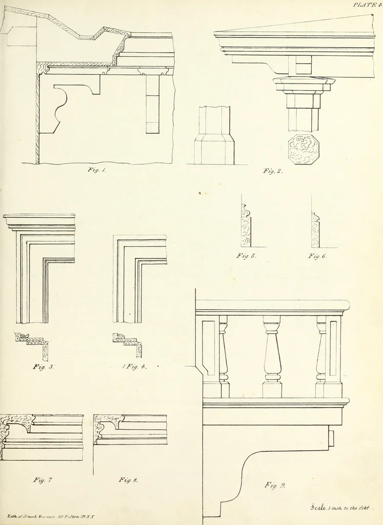 An illustration from The American architect : comprising original designs of cheap country and village residences, with details, specifications, plans and directions, and an estimate of the cost of each design, 1849, leaf 16