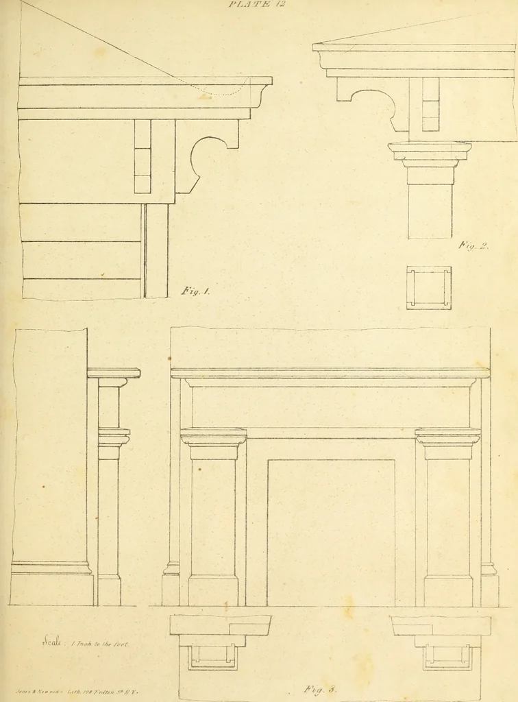 An illustration from The American architect : comprising original designs of cheap country and village residences, with details, specifications, plans and directions, and an estimate of the cost of each design, 1849, leaf 40