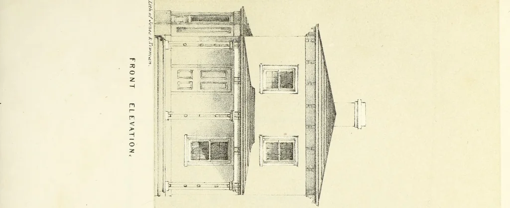 An illustration from The American architect : comprising original designs of cheap country and village residences, with details, specifications, plans and directions, and an estimate of the cost of each design, 1849, leaf 48