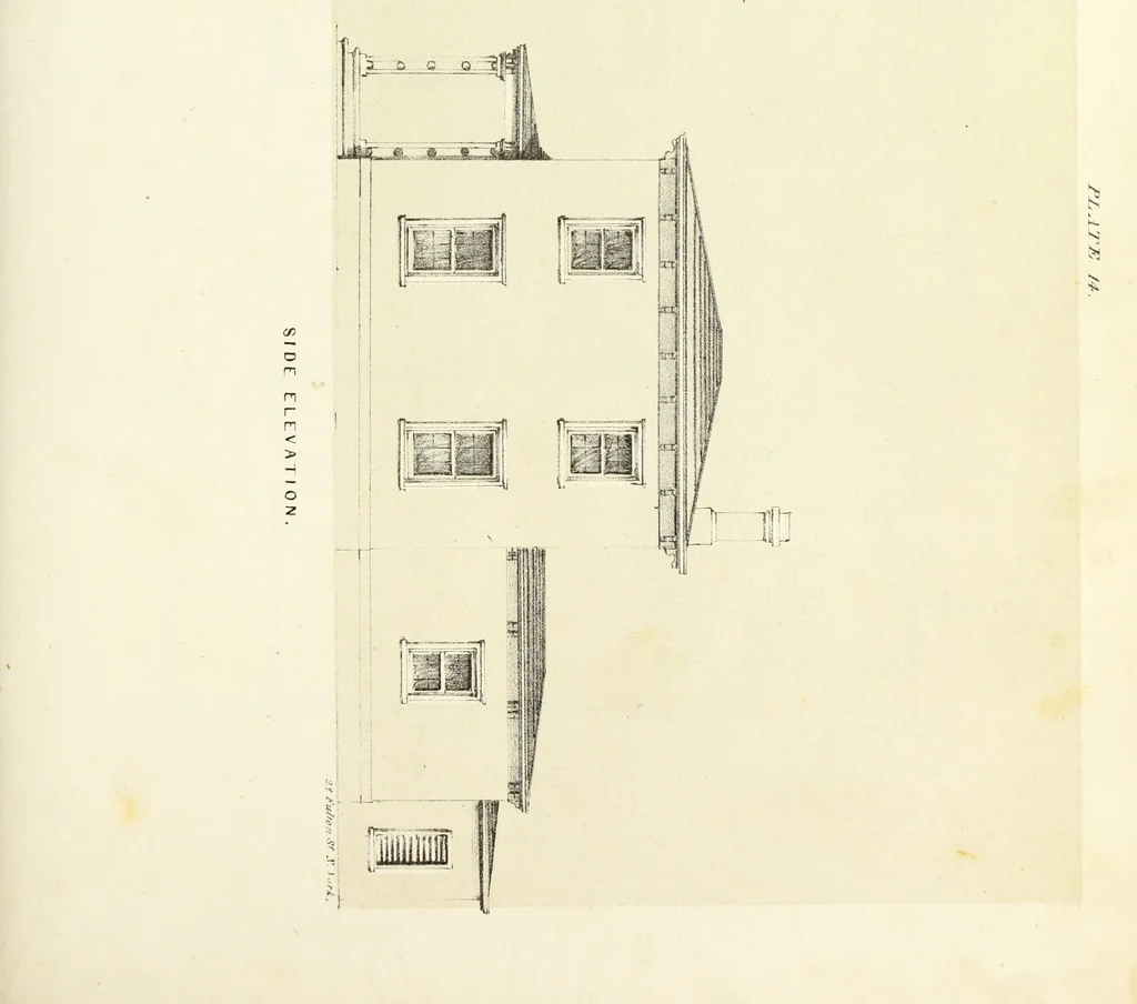 An illustration from The American architect : comprising original designs of cheap country and village residences, with details, specifications, plans and directions, and an estimate of the cost of each design, 1849, leaf 48