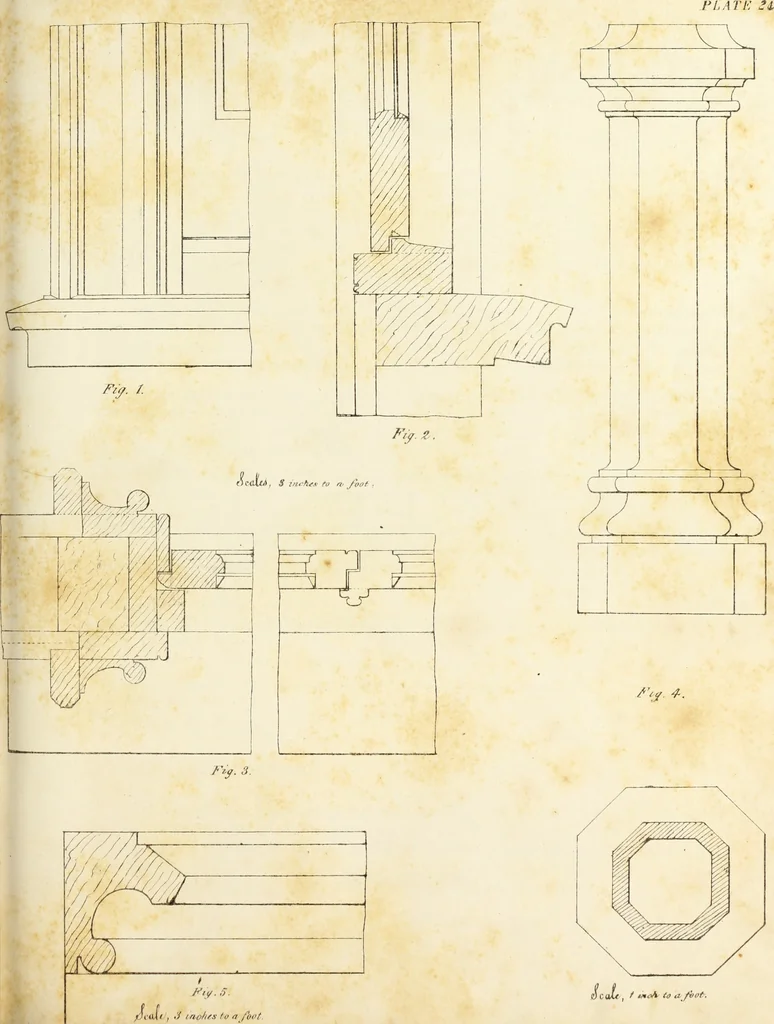 An illustration from The American architect : comprising original designs of cheap country and village residences, with details, specifications, plans and directions, and an estimate of the cost of each design, 1849, leaf 76