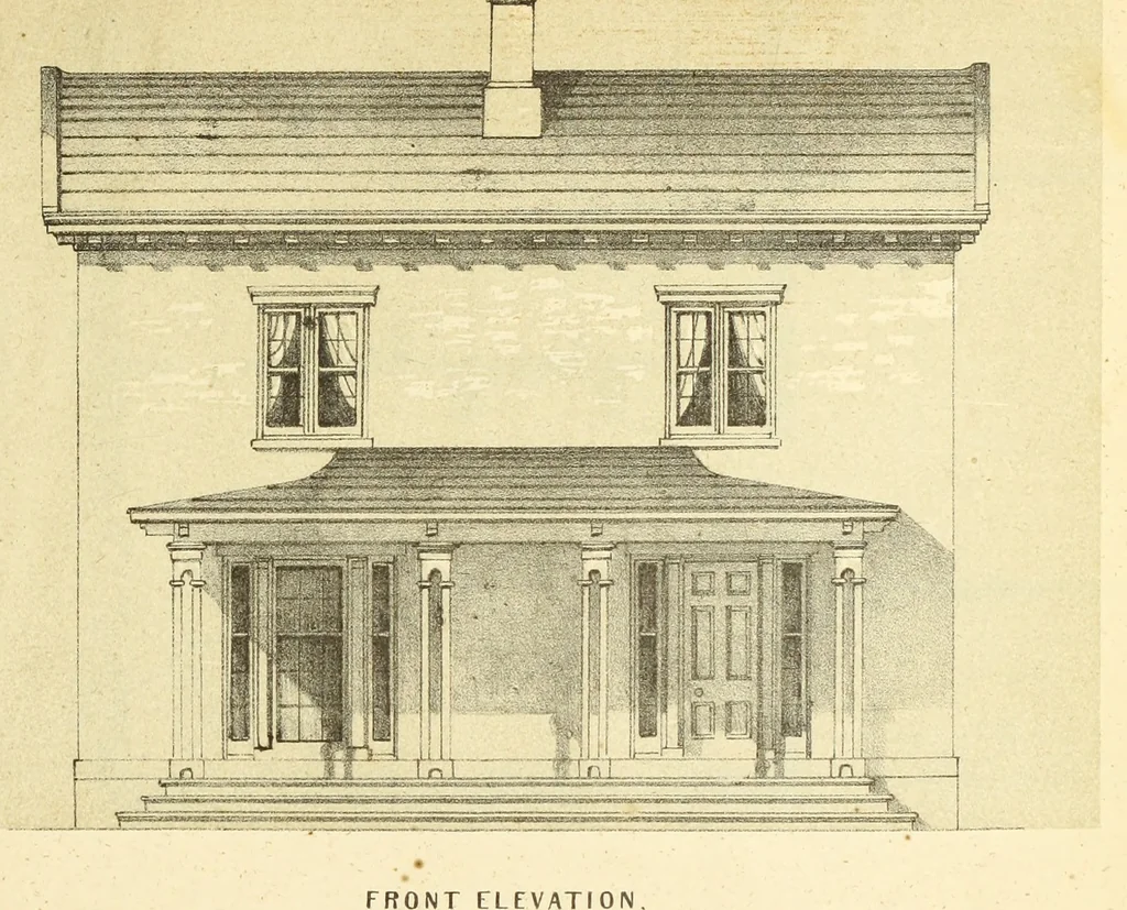 An illustration from The American architect : comprising original designs of cheap country and village residences, with details, specifications, plans and directions, and an estimate of the cost of each design, 1849, leaf 84