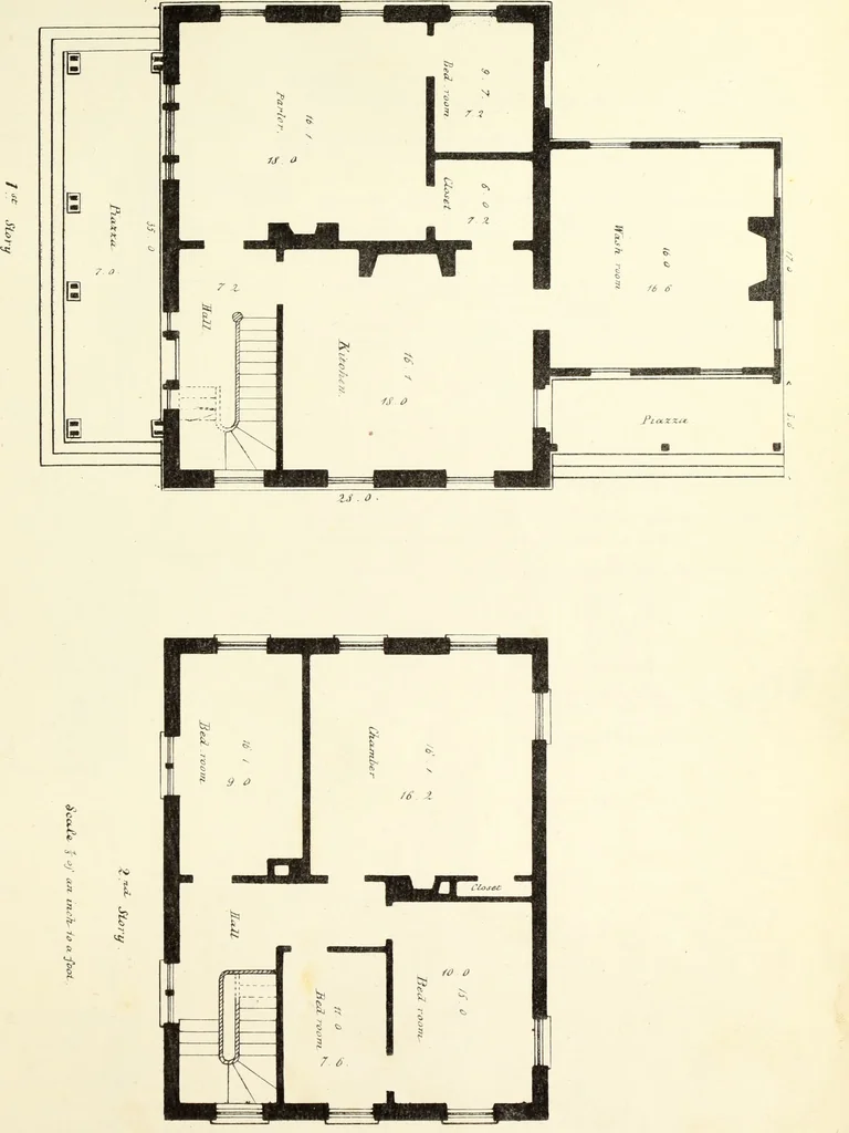 An illustration from The American architect : comprising original designs of cheap country and village residences, with details, specifications, plans and directions, and an estimate of the cost of each design, 1849, leaf 86