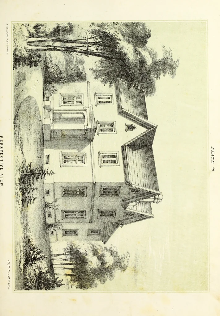 An illustration from The American architect : comprising original designs of cheap country and village residences, with details, specifications, plans and directions, and an estimate of the cost of each design, 1849, leaf 94
