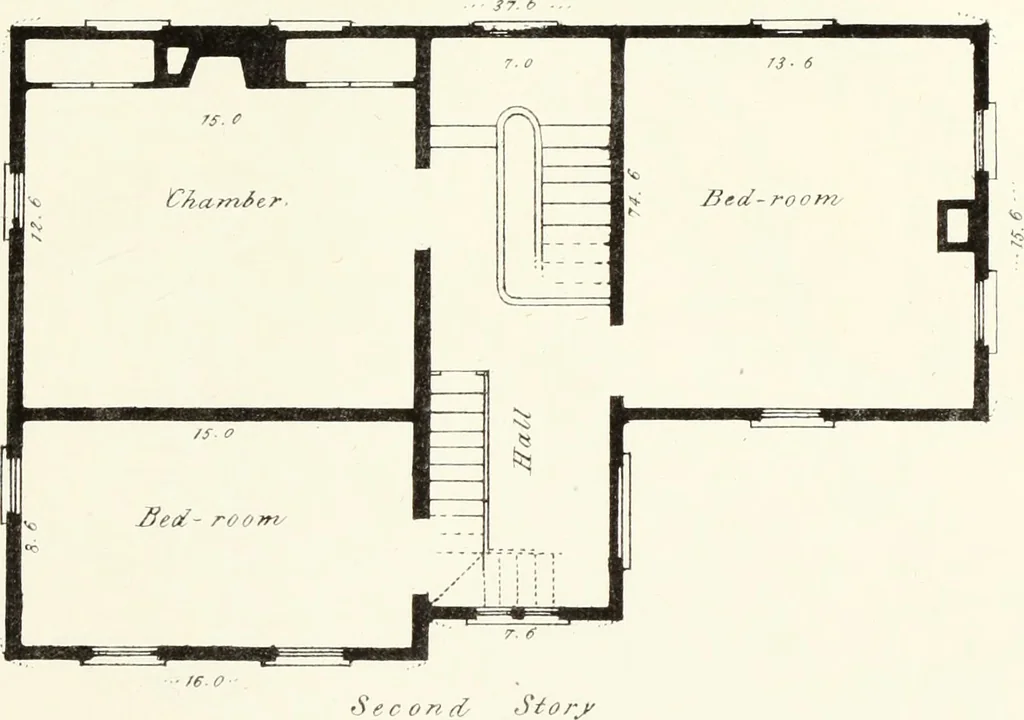 An illustration from The American architect : comprising original designs of cheap country and village residences, with details, specifications, plans and directions, and an estimate of the cost of each design, 1849, leaf 100