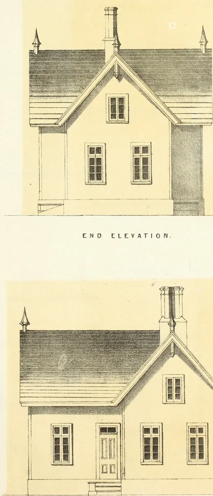 An illustration from The American architect : comprising original designs of cheap country and village residences, with details, specifications, plans and directions, and an estimate of the cost of each design, 1849, leaf 110