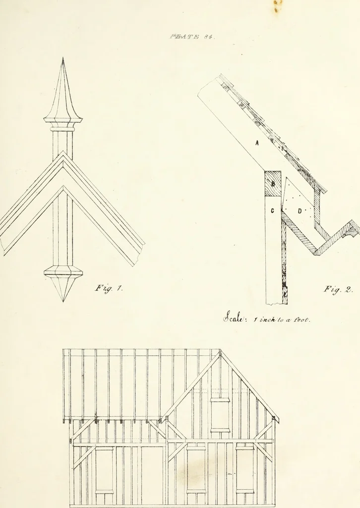 An illustration from The American architect : comprising original designs of cheap country and village residences, with details, specifications, plans and directions, and an estimate of the cost of each design, 1849, leaf 114