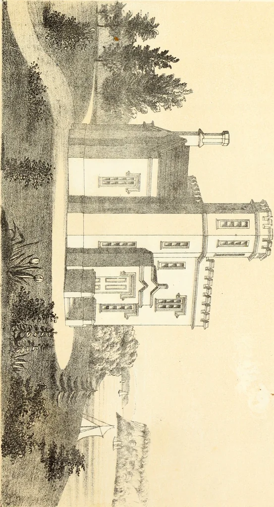 An illustration from The American architect : comprising original designs of cheap country and village residences, with details, specifications, plans and directions, and an estimate of the cost of each design, 1849, leaf 144
