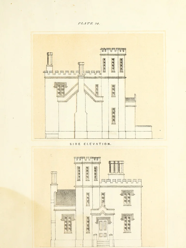 An illustration from The American architect : comprising original designs of cheap country and village residences, with details, specifications, plans and directions, and an estimate of the cost of each design, 1849, leaf 146