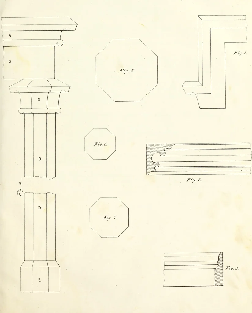 An illustration from The American architect : comprising original designs of cheap country and village residences, with details, specifications, plans and directions, and an estimate of the cost of each design, 1849, leaf 18
