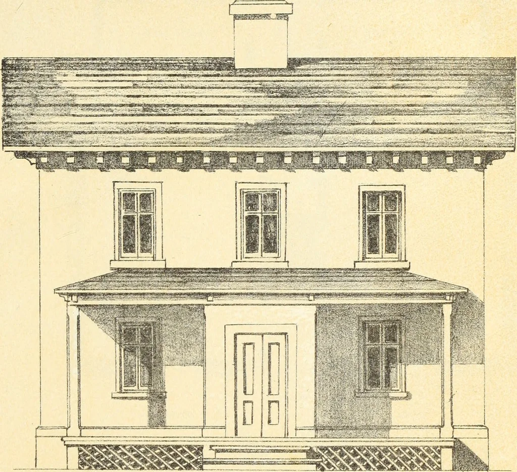 An illustration from The American architect : comprising original designs of cheap country and village residences, with details, specifications, plans and directions, and an estimate of the cost of each design, 1849, leaf 26