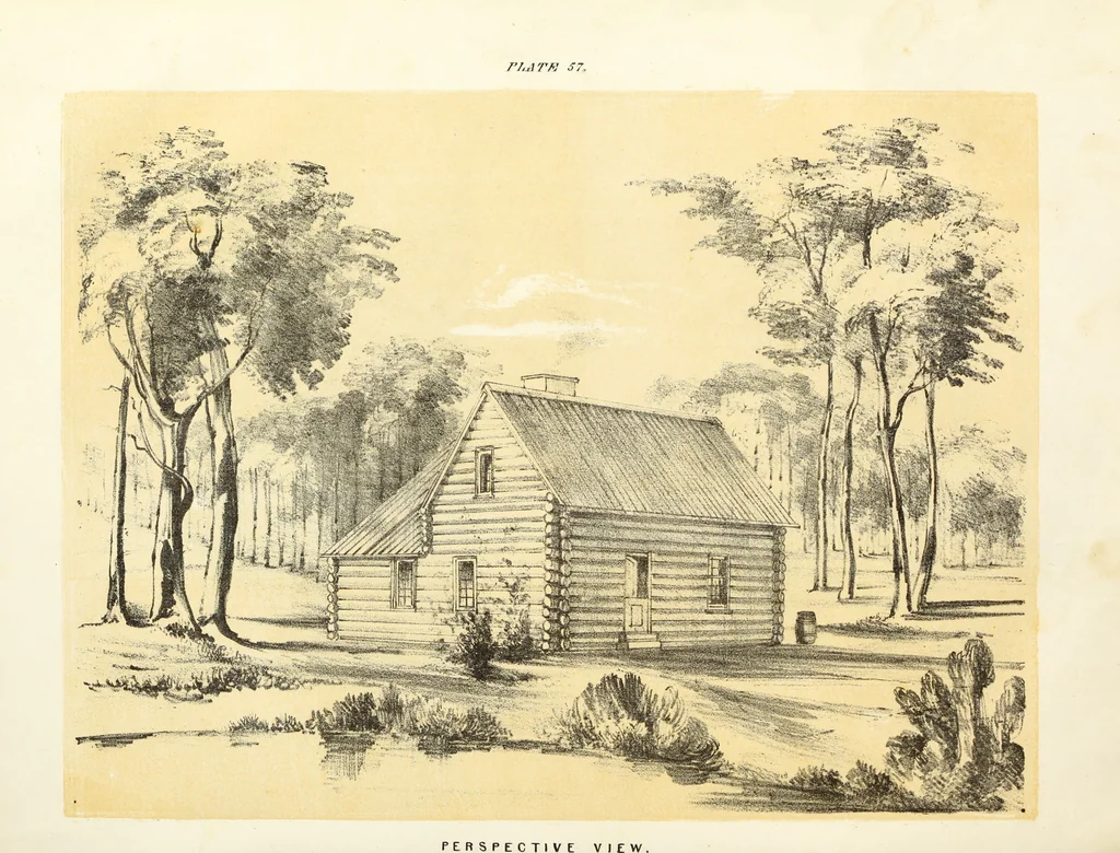 An illustration from The American architect : comprising original designs of cheap country and village residences, with details, specifications, plans and directions, and an estimate of the cost of each design, 1849, leaf 36