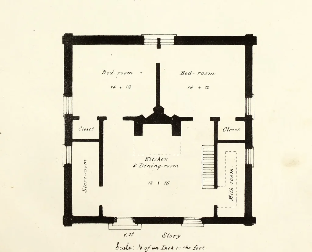 An illustration from The American architect : comprising original designs of cheap country and village residences, with details, specifications, plans and directions, and an estimate of the cost of each design, 1849, leaf 40