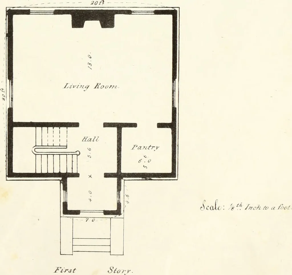 An illustration from The American architect : comprising original designs of cheap country and village residences, with details, specifications, plans and directions, and an estimate of the cost of each design, 1849, leaf 76