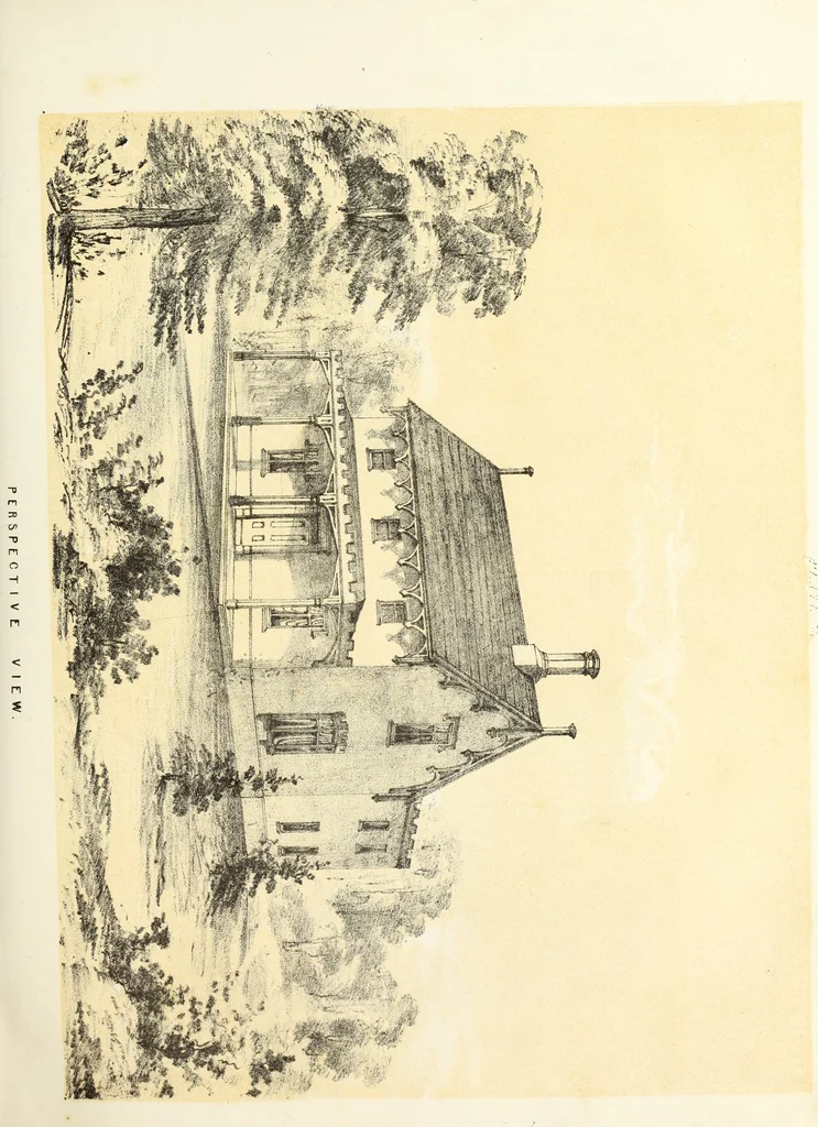 An illustration from The American architect : comprising original designs of cheap country and village residences, with details, specifications, plans and directions, and an estimate of the cost of each design, 1849, leaf 84