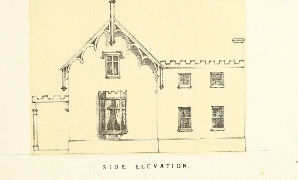 An illustration from The American architect : comprising original designs of cheap country and village residences, with details, specifications, plans and directions, and an estimate of the cost of each design, 1849, leaf 86