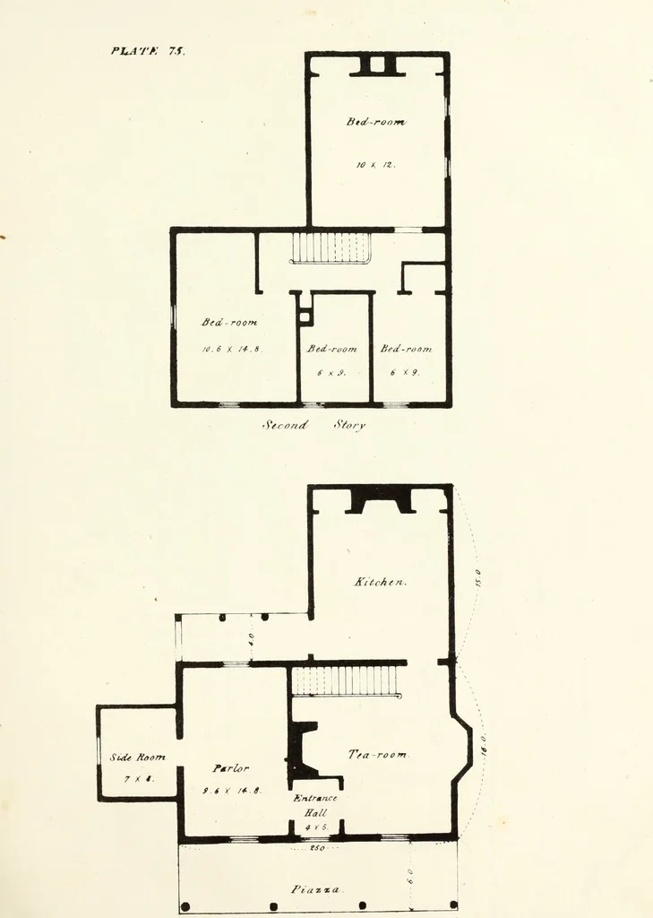 An illustration from The American architect : comprising original designs of cheap country and village residences, with details, specifications, plans and directions, and an estimate of the cost of each design, 1849, leaf 88