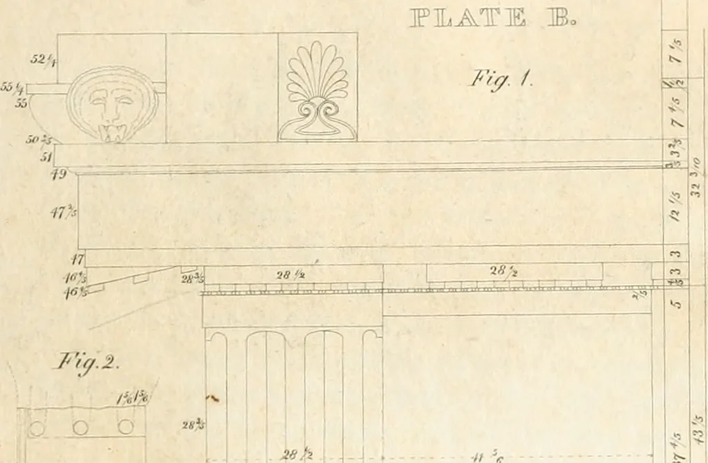 An illustration from The American builder's companion : or, A system of architecture, particularly adapted to the present style of building ; illustrated with seventy copperplate engravings, 1827, leaf 118